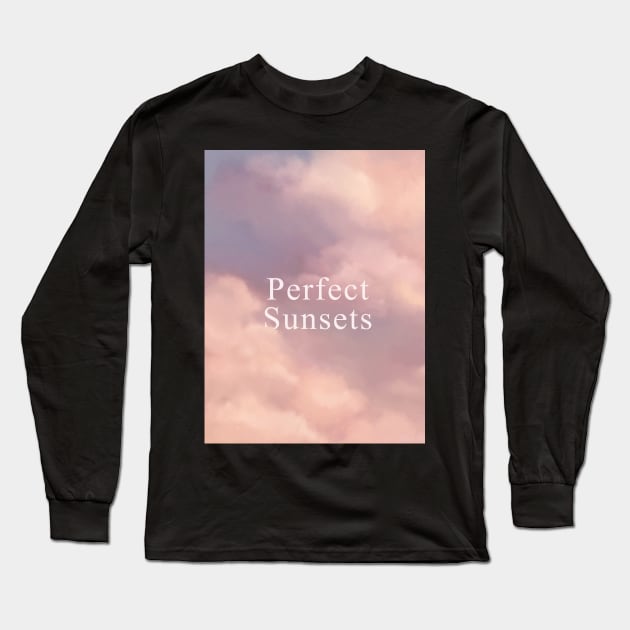 Perfect Sunset Pink Clouds Sky Long Sleeve T-Shirt by Trippycollage